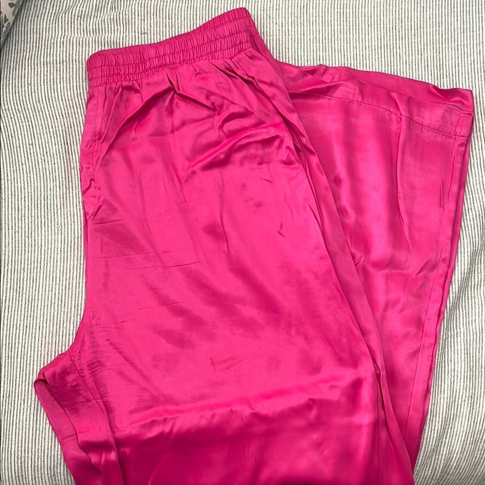 Forever 21 Hot Pink Satin Trousers